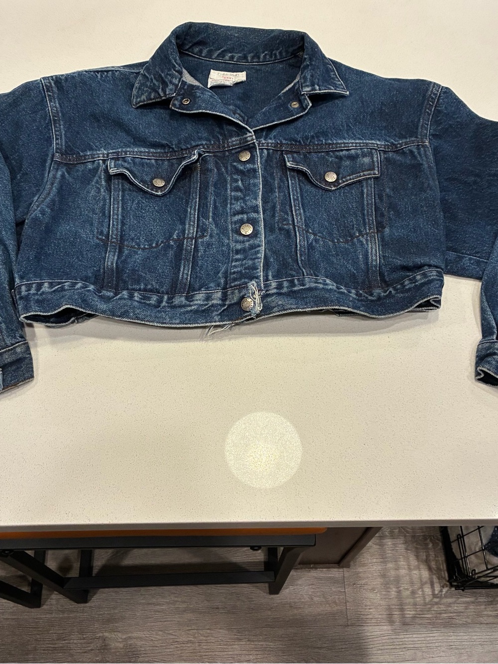 Vintage Calvin Klein Sport Cropped Denim Jacket - Size M